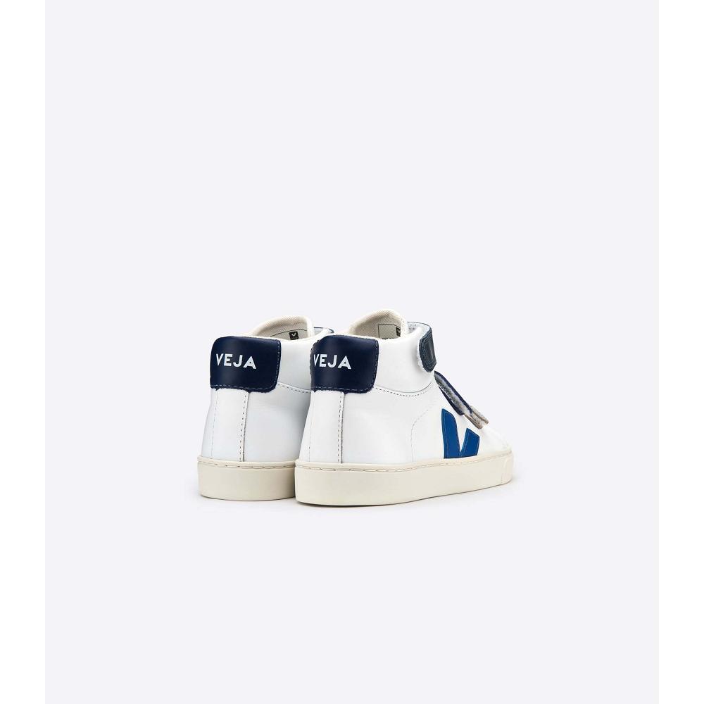 Inalti Copii Veja ESPLAR MID LEATHER White/Blue | RO 683YXF